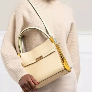 TORY BURCH LEE RADZIWELL LIMITED EDITION whipstitch double bag Cake Batter!